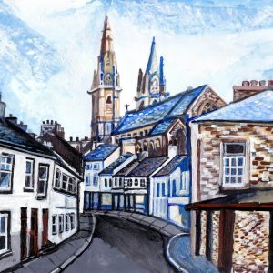 Castle Street, Omagh. Acrylic Painting